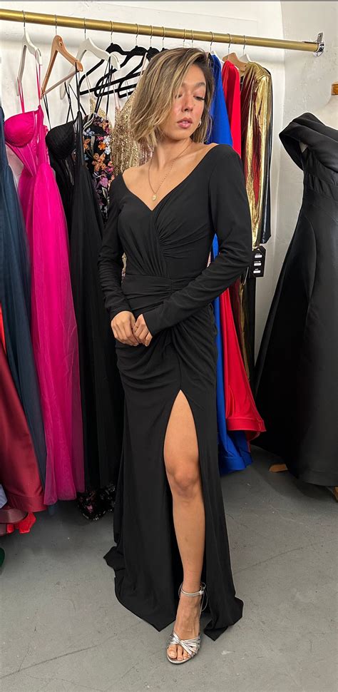 Black Long Sleeve Formal Dress Sale for $0.0 – The Dress Outlet