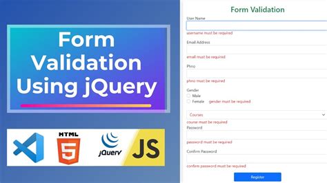 Form Validation Using JQuery Form Validation Using Html Css