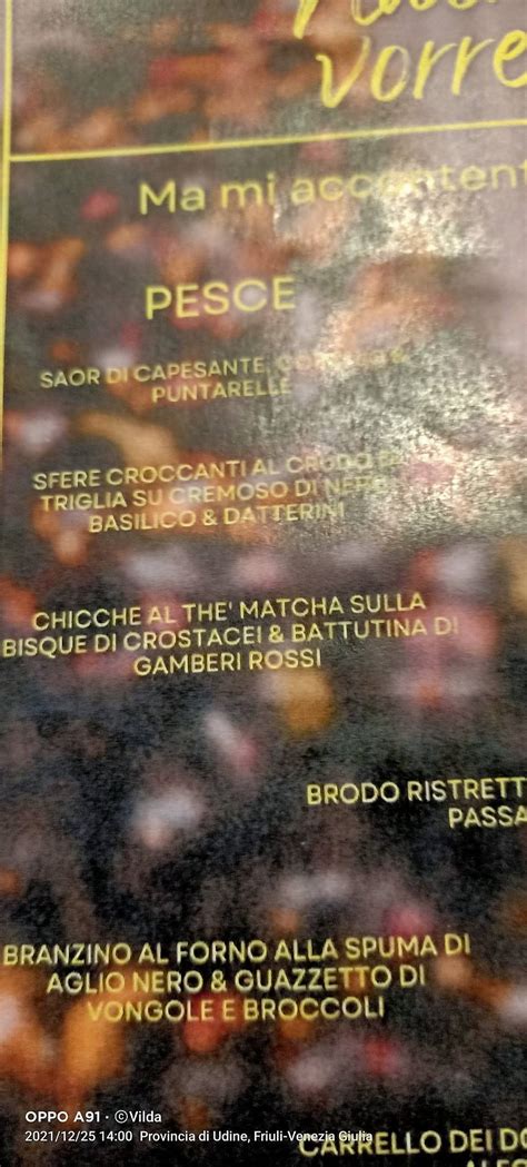 Menu Da Al Fogol R Rooms Osteria Ristorante Chiaulis