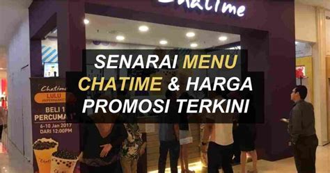 Chatime Menu And Harga Terkini