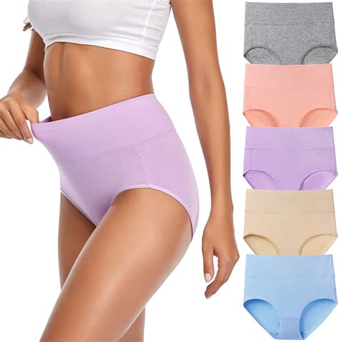 Womens Underwear High Waist Cotton Breathable Full Coverage Panties