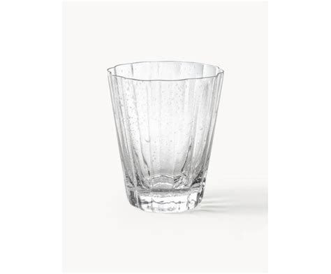 Vasos De Agua Soplados Con Relives Scallop Glasses 4 Uds Westwing