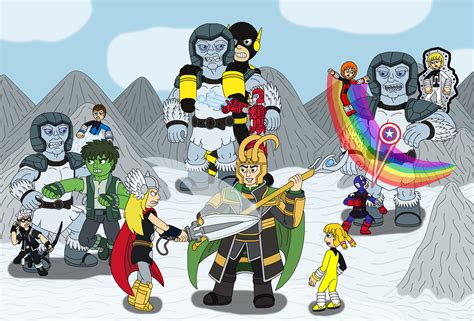 Teen Avengers VS Loki and Frost Giants by MCsaurus on DeviantArt