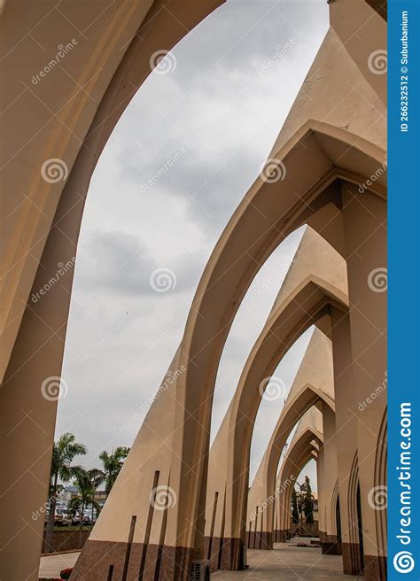 Exterior Of Catholics Church In Abuja With Arches Crosses Decorative