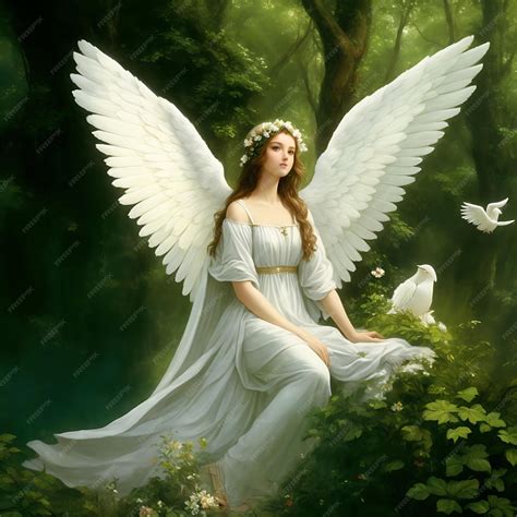 Premium Ai Image Beautiful Girl In Angel Costume With Wings On The Stage