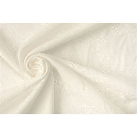 Embroidery Cotton Levana Creme Yes Fabrics