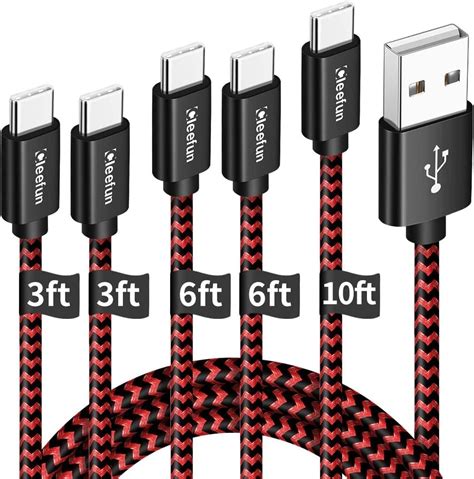 Amazon CLEEFUN USB C Cable USB To USB C Cable Braided 5 Pack 3