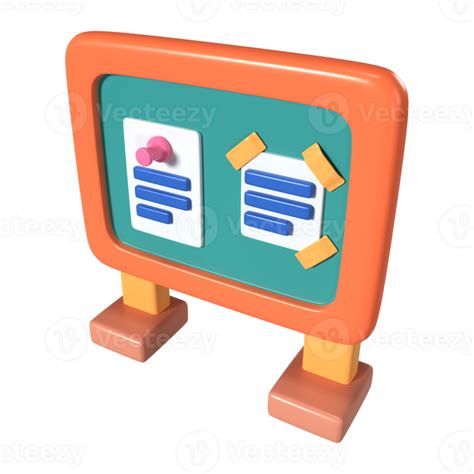 Bulletin Board 3d Illustration Icon 35947323 Png