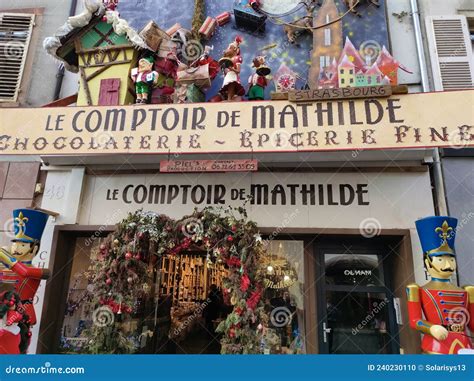 Le Comptoir De Mathilde Brand Sign Store Front Logo Text On Wall Facade