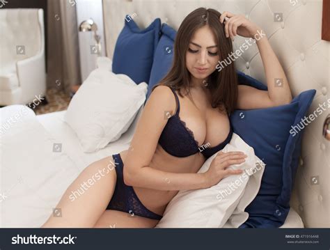 Sexy Beautiful Brunette Woman Big Boobs Stock Photo Shutterstock