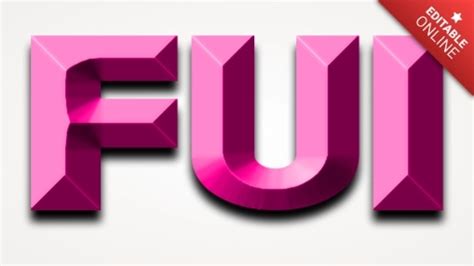 Fui Pink Bevelled Text Effect Generator