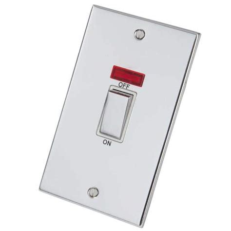 Lga Selectric M A Dp Gang Vertical Switch With Neon Metal White