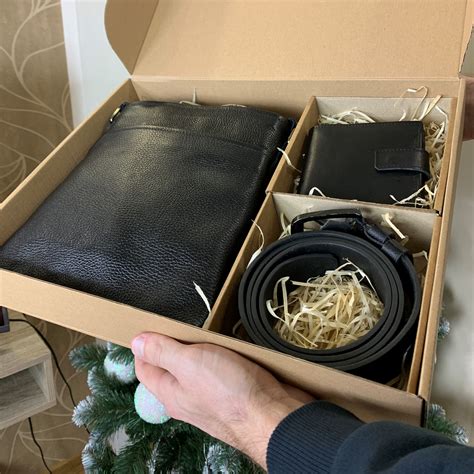 Мужской подарочный набор Luxury Box кожаная сумка, кошелек из ...