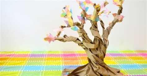 Autumn Tree Sculptures from a Paper Bag - Inner Child Fun