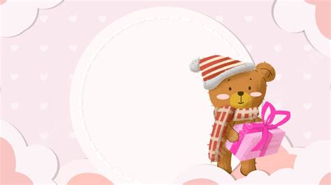 Background Powerpoint Teddy Bear Pink