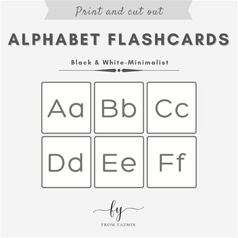 Alphabet Flashcards Printable Abc Cards Learn The Alphabet Preschool Flashcards Minimalist