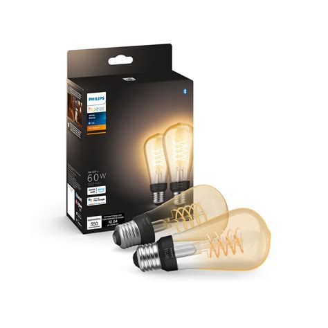 Philips Hue Smart 60W ST19 Filament LED Bulb - Soft Warm White Light