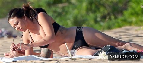 Janel Parrish In A Tiny Black Bikini In Maui AZNude
