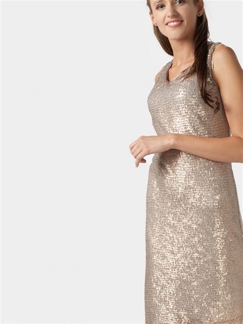 Cekinowa Na Rami Czka Sukienka Midi Nude Sukienki Bee Collection Rozmiar Kolor Nude