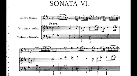 A Corelli Violin Sonata In A Major Op No Score Youtube