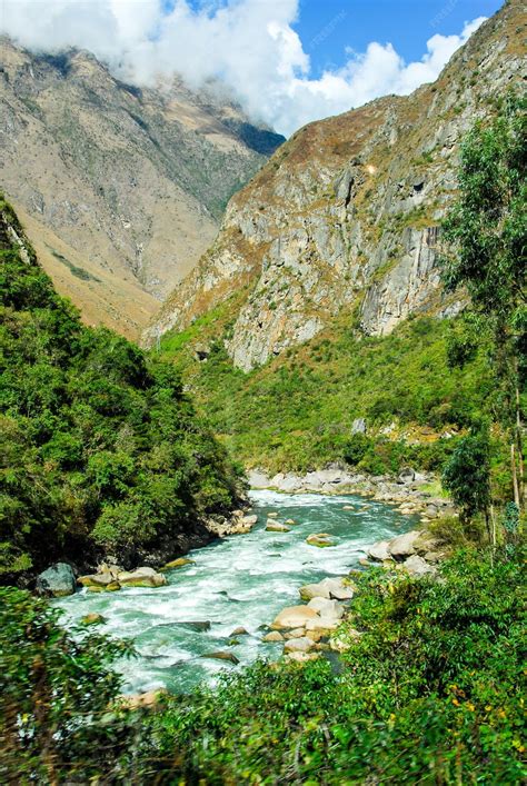Premium Photo | Urubamba river near machu picchu peru following the