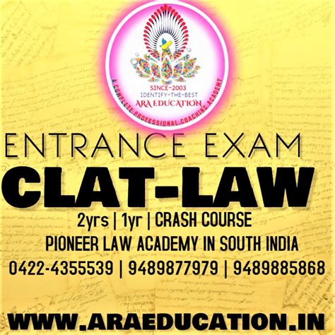 BEST CLAT COACHING CENTER IN TAMILNADU ARA Law Academy