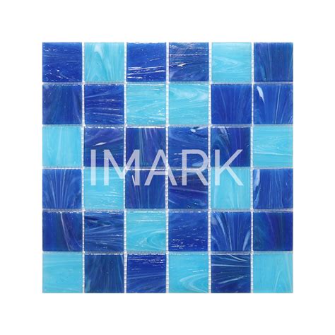 Aqua Blue X Glass Mosaic Tiles For Swimming Pool