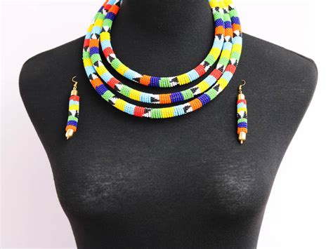 Ami African Beaded Necklace Naruki