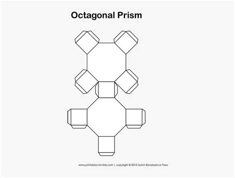 octagonal prism paper model net octagon  shape