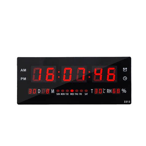 digital home large big jumbo led wall desk clock  calendar tempera