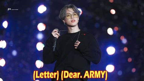 Jimin 지민 편지 Letter Dear Army Lyrics Youtube