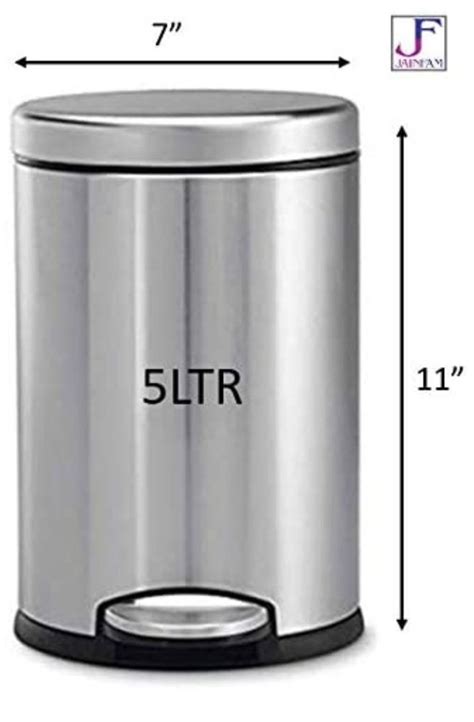 Silver Stainless Steel Ss Pedal Dust Bin For Office Capacity