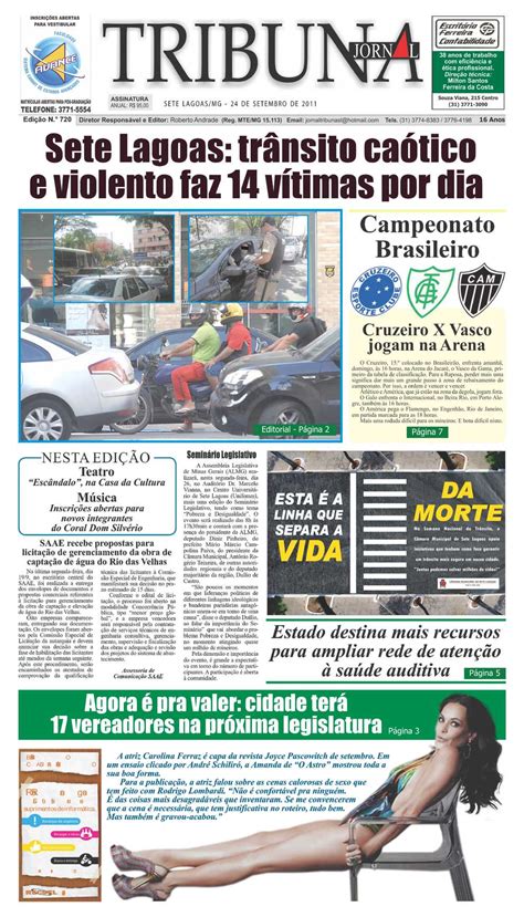 Calam O Jornal Tribuna De Sete Lagoas Edi O