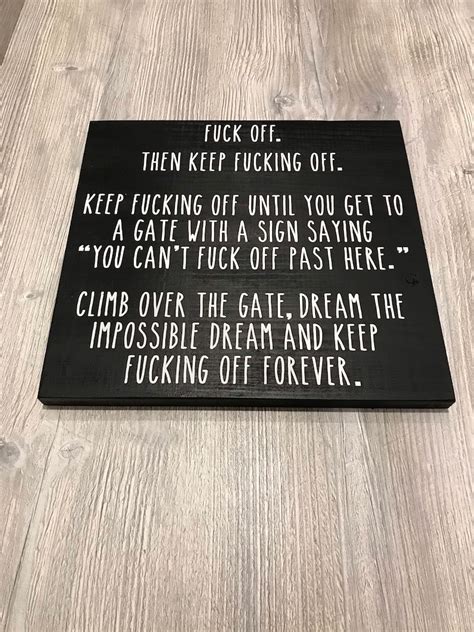 Fuck Off Sign L Fuck Off Quote L Fuck Off Definition Sign L Etsy