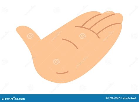 Opened Palm Of The Hand Is Lifted Up Isolated On White Background Five