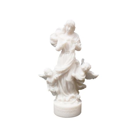 Statue Marie qui défait les noeuds albâtre blanc 17cm L Oratoire