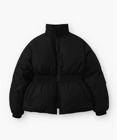 Musinsa Oro Woman Elasticated Mid Down Puffer Jacket Black