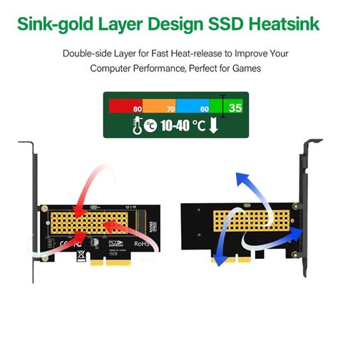 Jeyi M Nvme Ssd To Pci E X Expansion Adaptor Card Sk Black