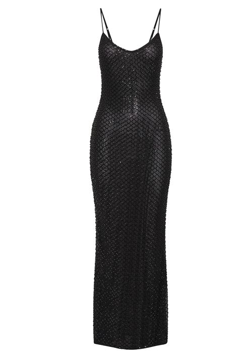 Chessie Sequin Maxi Dress Black Myromanceshops