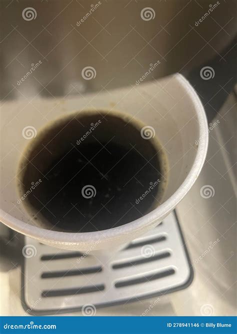 Black Coffee in a Styrofoam Cup Looking Down Stock Photo - Image of