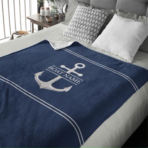 Personalized Nautical Anchor Blanket