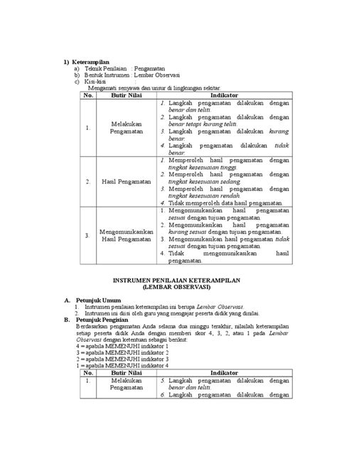 Contoh Rubrik Penilaian Keterampilan Riset