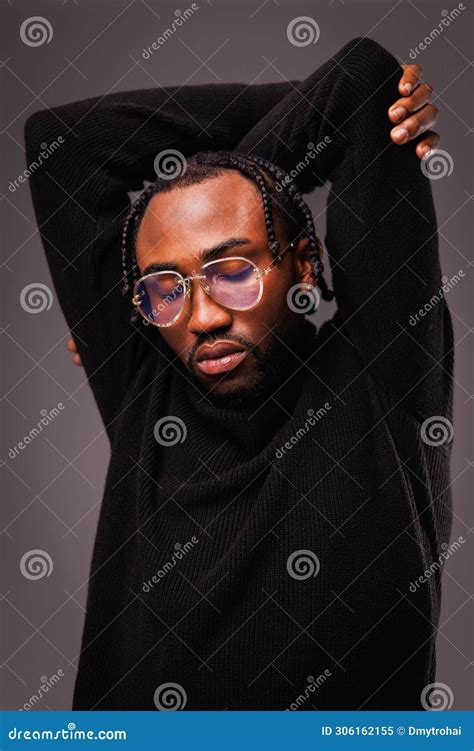 Portrait Of Young And Stylish African American Man In Turtleneck And