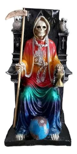 Santa Muerte En Trono Poderoso Colores Ritualizada Cm Meses Sin