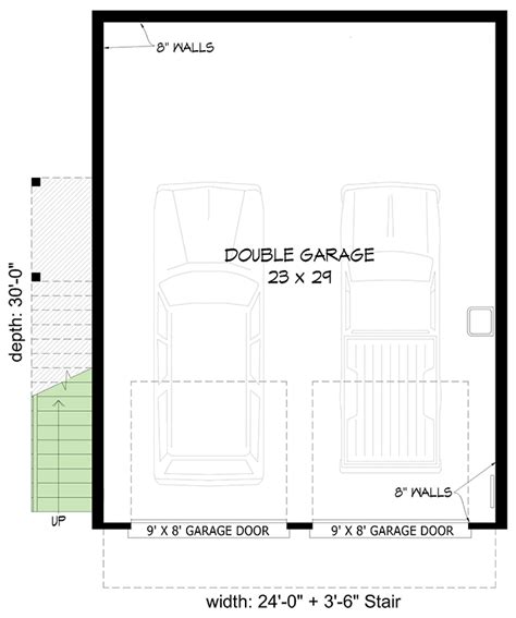 Square Foot Car Garage With Loft For An Up Sloping Lot Vr