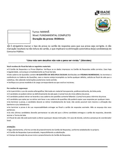 Ibade Rolim De Moura Gabarito - Ibade 2025 Prefeitura de Rolim de Moura Ro Merendeira Auxiliar ...