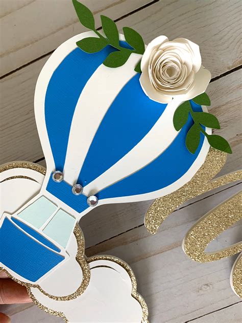 1st Birthday Cake Topper Hot Air Balloon Cake Topper Baby Etsy