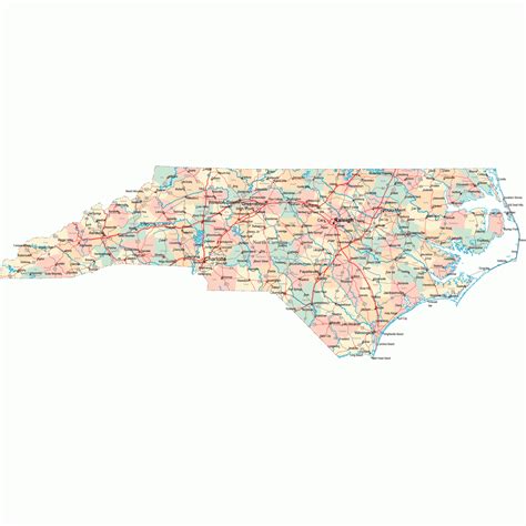 North Carolina Printable Map - All Worksheets