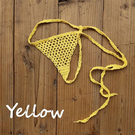 Handmade Crochet Bikini Micro Thong String Bikini Cotton Secret Swimwear Beachwear Custom Color