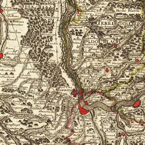 Historical Map Of Alsace Circa 1708 Reprint Of The Map Etsy